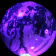 Ocean Moss Agate sphere 70mm 606g in UV light