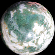 Ocean Moss Agate sphere 70mm 606g in sunlight
