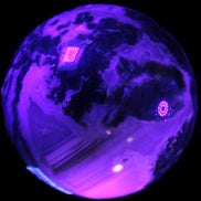 Ocean Moss Agate sphere 70mm 606g in UV light