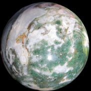 Ocean Moss Agate sphere 70mm 606g in sunlight