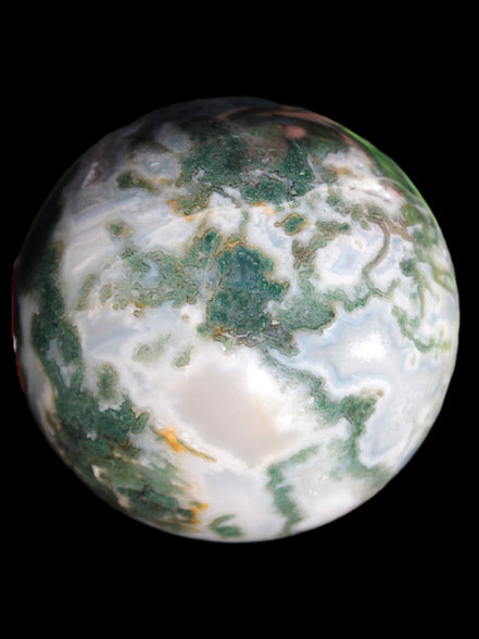 Ocean Moss Agate sphere 70mm 606g in sunlight