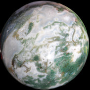 Ocean Moss Agate sphere 70mm 606g in sunlight