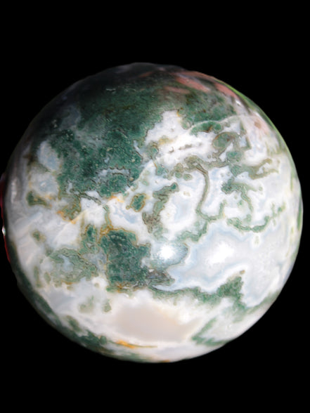 Ocean Moss Agate sphere 70mm 606g in sunlight
