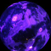 Ocean Moss Agate sphere 70mm 606g in UV light