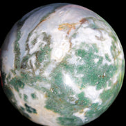 Ocean Moss Agate sphere 70mm 606g in sunlight