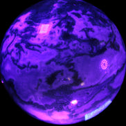 Ocean Moss Agate sphere 70mm 606g in UV light