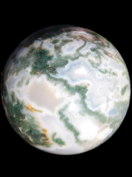 Ocean Moss Agate sphere 70mm 606g in sunlight