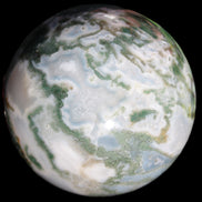 Ocean Moss Agate sphere 70mm 606g in sunlight