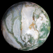 Ocean Moss Agate sphere 70mm 606g in sunlight