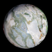 Ocean Moss Agate sphere 70mm 606g in sunlight