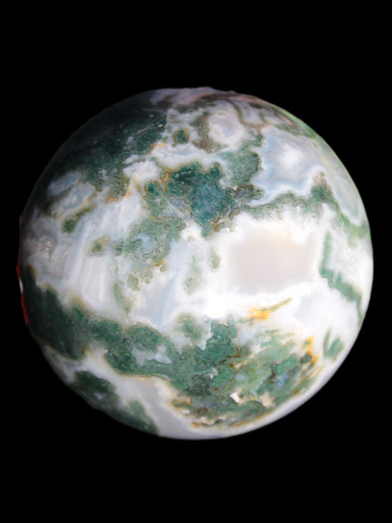 Ocean Moss Agate sphere 70mm 606g in sunlight