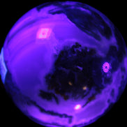 Ocean Moss Agate sphere 70mm 606g in UV light