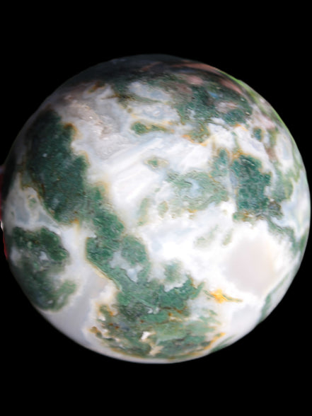 Ocean Moss Agate sphere 70mm 606g in sunlight