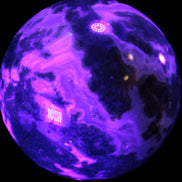 Ocean Moss Agate sphere 70mm 606g in UV light