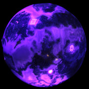 Ocean Moss Agate sphere 70mm 606g in UV light