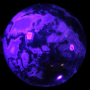 Ocean Moss Agate sphere 70mm 606g in UV light