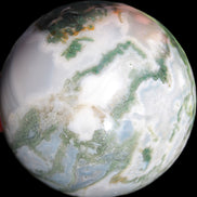 Ocean Moss Agate sphere 70mm 606g in sunlight