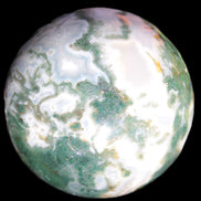 Ocean Moss Agate sphere 70mm 606g in sunlight
