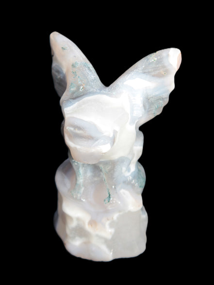 Aquatic Moss Agate hand-carved Felguard 54*100mm 322g