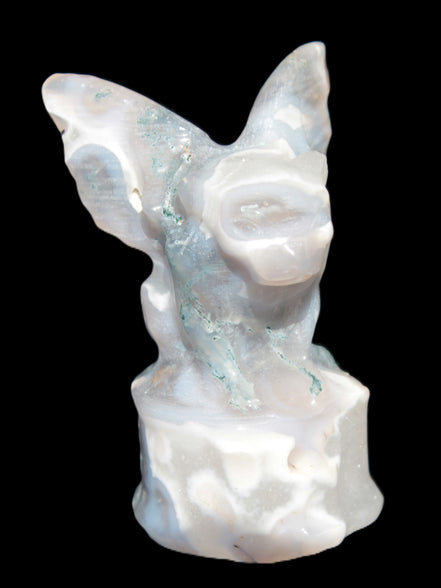 Aquatic Moss Agate hand-carved Felguard 54*100mm 322g