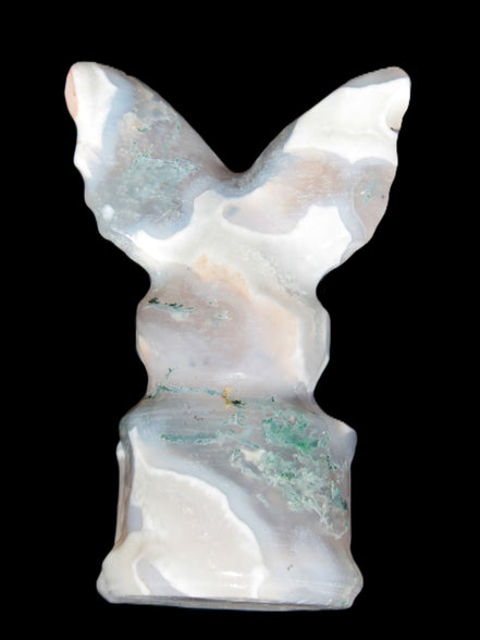 Aquatic Moss Agate hand-carved Felguard 54*100mm 322g