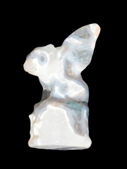 Aquatic Moss Agate hand-carved Felguard 54*100mm 322g