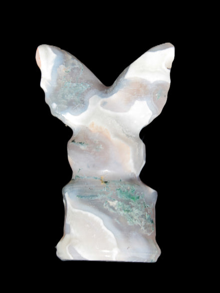 Aquatic Moss Agate hand-carved Felguard 54*100mm 322g