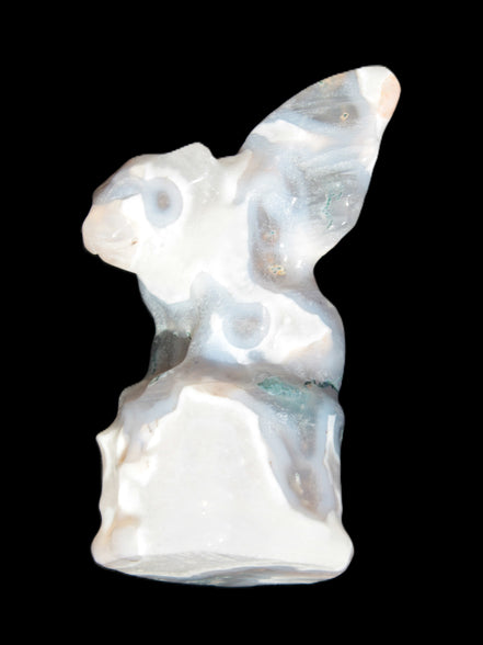 Aquatic Moss Agate hand-carved Felguard 54*100mm 322g