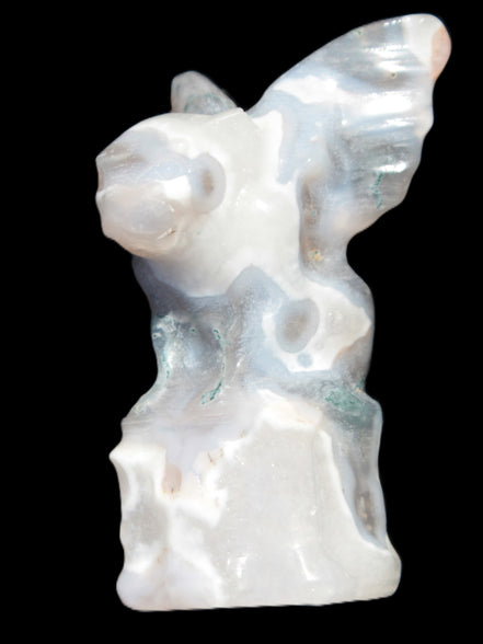 Aquatic Moss Agate hand-carved Felguard 54*100mm 322g