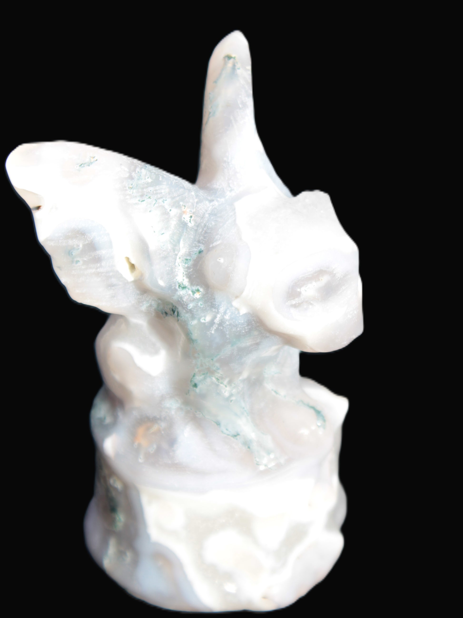 Aquatic Moss Agate hand-carved Felguard 54*100mm 322g
