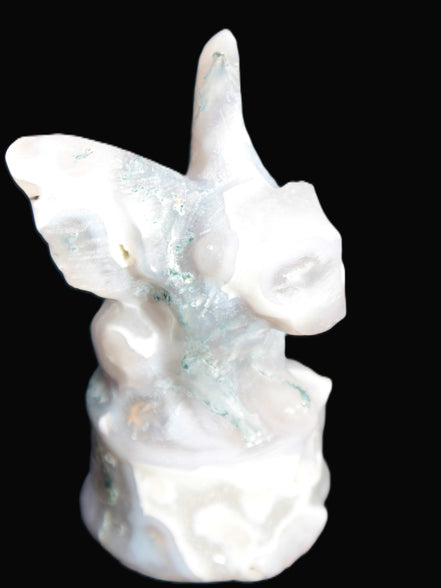 Aquatic Moss Agate hand-carved Felguard 54*100mm 322g