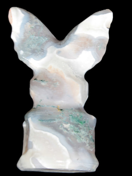 Aquatic Moss Agate hand-carved Felguard 54*100mm 322g