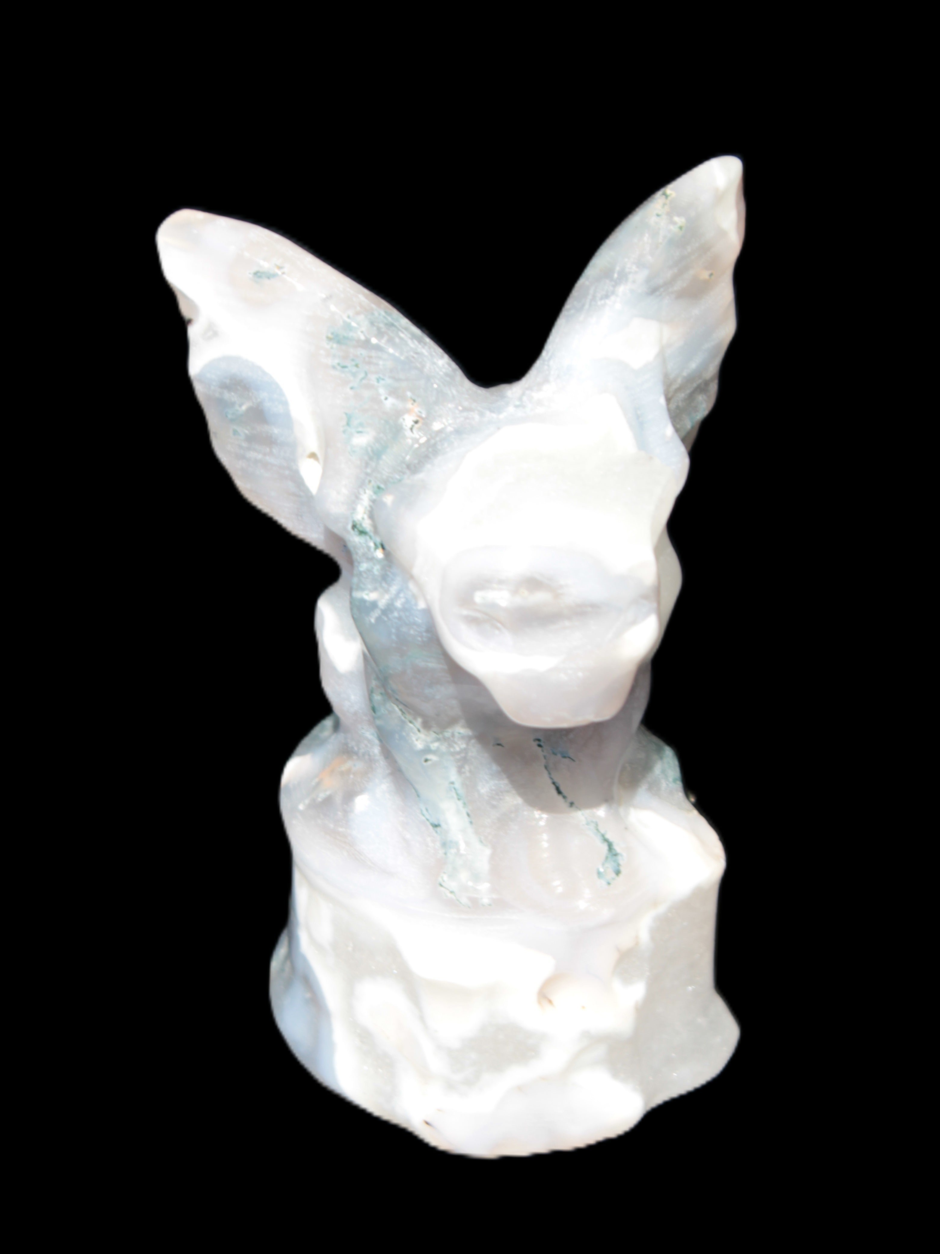 Aquatic Moss Agate hand-carved Felguard 54*100mm 322g