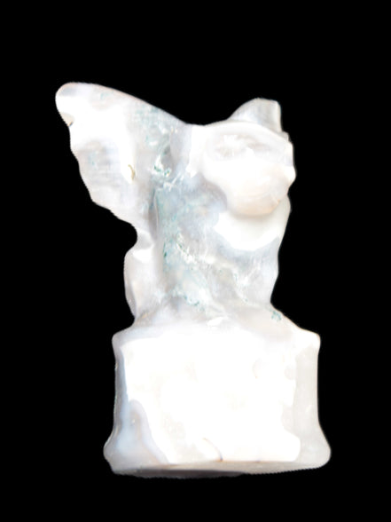 Aquatic Moss Agate hand-carved Felguard 54*100mm 322g