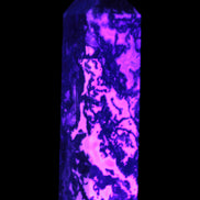 Ocean Moss Agate obelisk 35*147mm 413g in UV light - Rocks and Things Store
