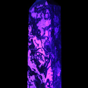 Ocean Moss Agate obelisk 35*147mm 413g in UV light - Rocks and Things Store