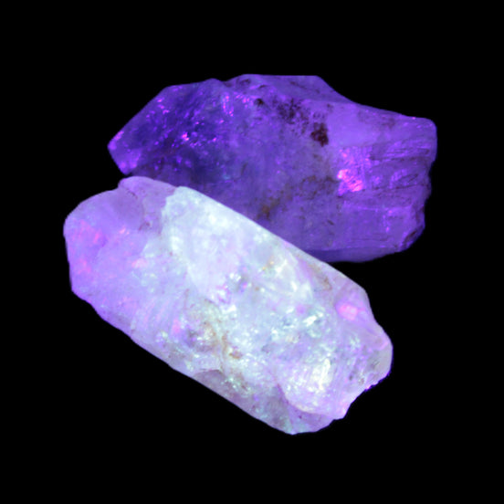 Two Fenster crystals 26mm 13.3g in UV light - Rocks and Things Store