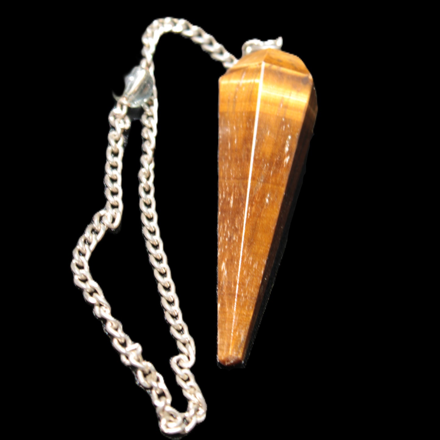 Shimmering Tigers Eye faceted pendulum for dowsing 11.5g