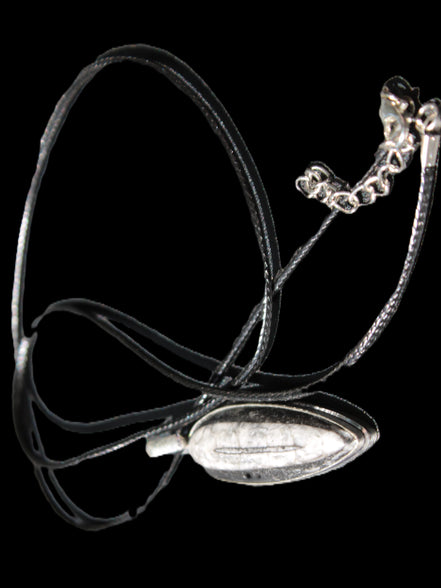 Orthoceras silver-plated oval pendant 45*15*10mm 13.6g in sunshine