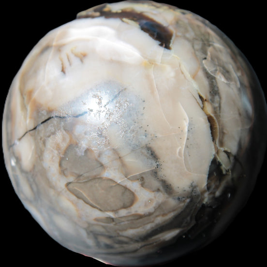 Volcano Agate sphere 56mm 248g in sunlight - Rocks and Things Store