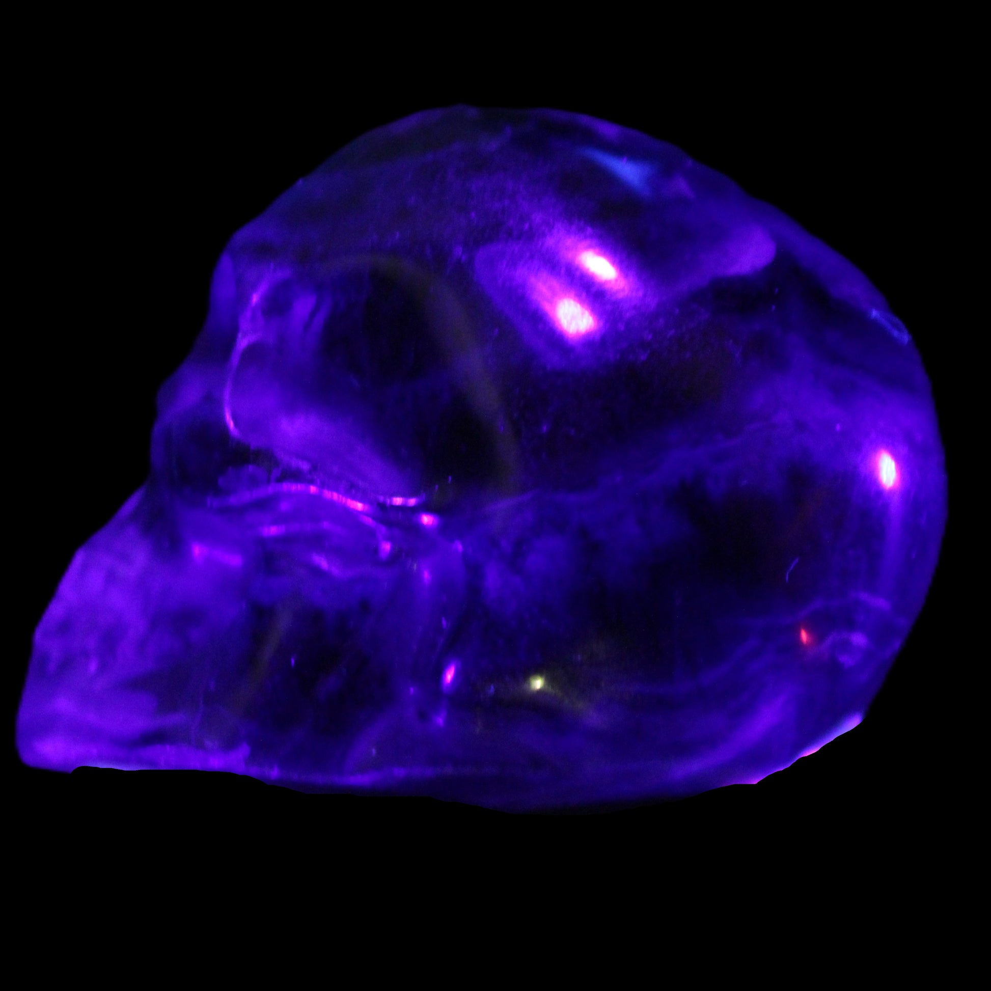 Purple with Green Fluorite skull 48*32*36mm 108g