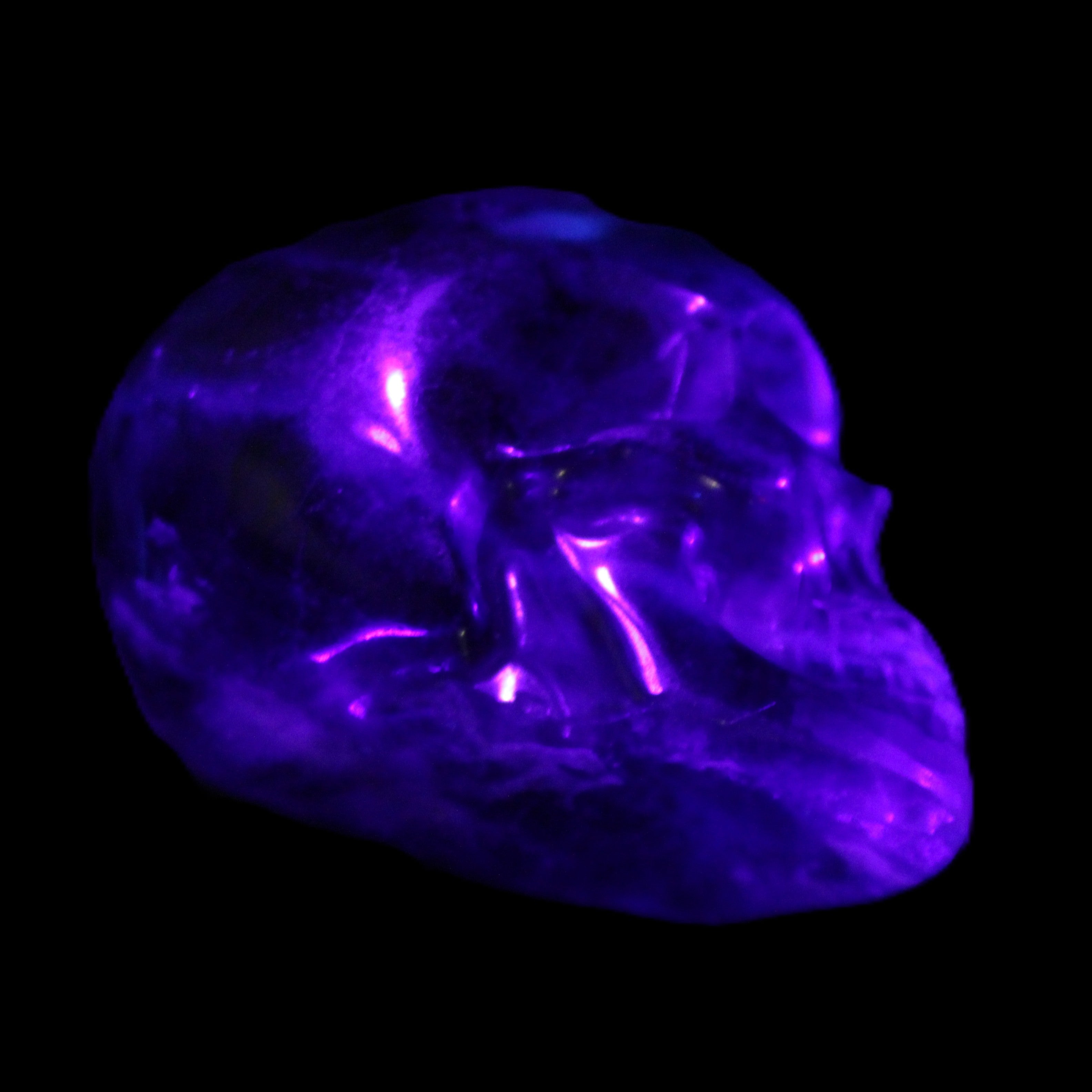 Purple with Green Fluorite skull 48*32*36mm 108g