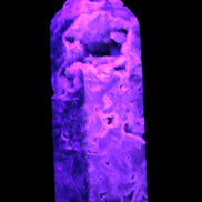 Sphalerite geode 24*89mm wand 94g in UV light - Rocks and Things Store