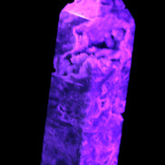 Sphalerite geode 24*89mm wand 94g in UV light - Rocks and Things Store