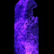 Sphalerite geode 24*89mm wand 94g in UV light - Rocks and Things Store