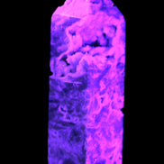 Sphalerite geode 24*89mm wand 94g in UV light - Rocks and Things Store