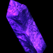 Sphalerite geode 24*89mm wand 94g in UV light - Rocks and Things Store