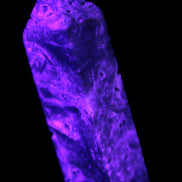 Sphalerite geode 24*89mm wand 94g in UV light - Rocks and Things Store