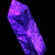 Sphalerite geode 24*89mm wand 94g in UV light - Rocks and Things Store