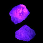 Natural Elestial Amethyst 2/3 crystals 12-14g in UV light